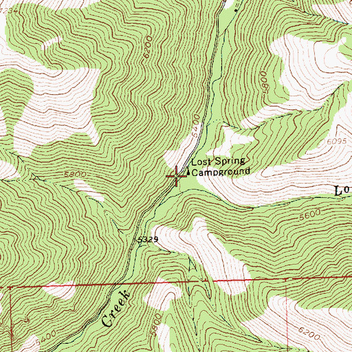 Topographic Map of Lost Spring Campground, ID