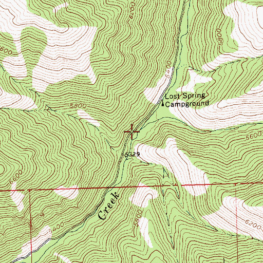 Topographic Map of Lost Spring Creek, ID