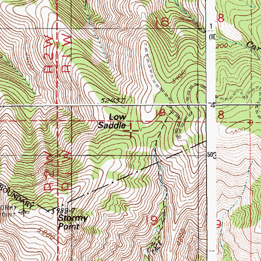 Topographic Map of Low Saddle, ID