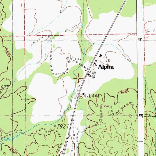 Topographic Map of Lower Alpha School, ID