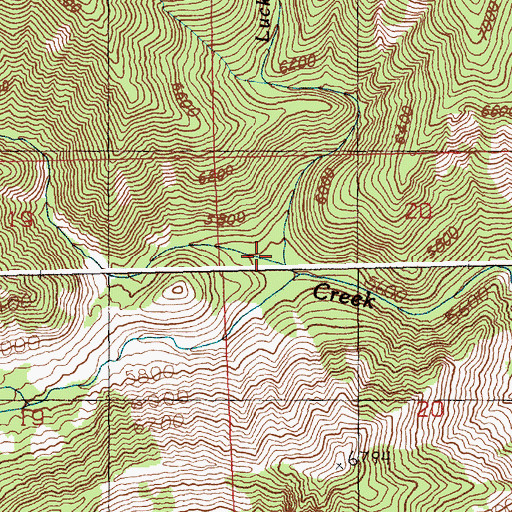 Topographic Map of Lucky Creek, ID