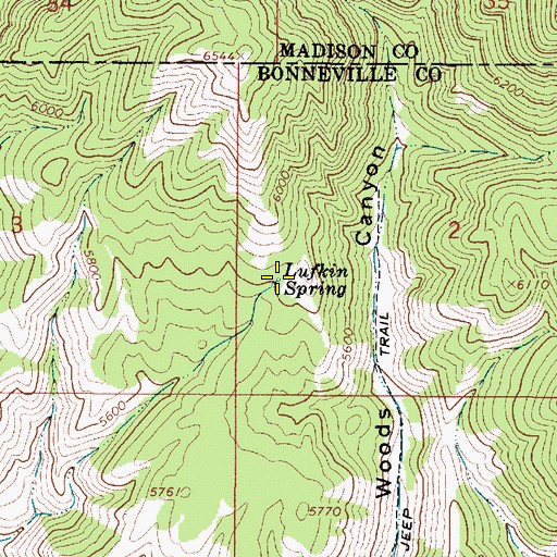 Topographic Map of Lufkin Spring, ID