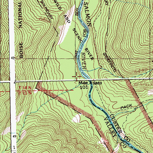 Topographic Map of Mack Creek, ID