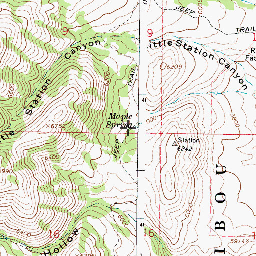 Topographic Map of Maple Spring, ID
