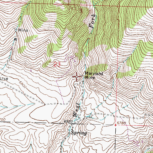 Topographic Map of Maryland Mine, ID