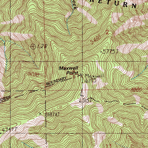 Topographic Map of Maxwell Point, ID