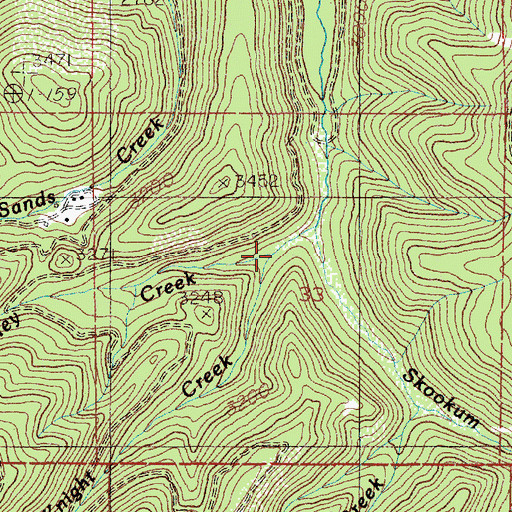 Topographic Map of McCauley Creek, ID