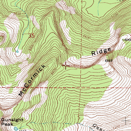 Topographic Map of McCormick Ridge, ID
