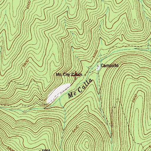 Topographic Map of McCoy Cabin, ID