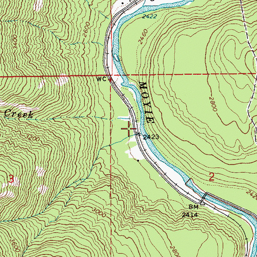 Topographic Map of McDougal Creek, ID