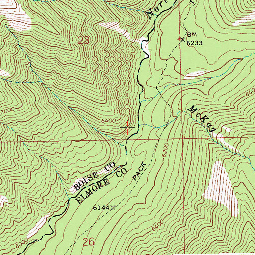 Topographic Map of McKay Creek, ID