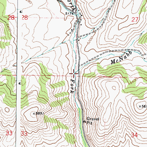 Topographic Map of McNabb Creek, ID