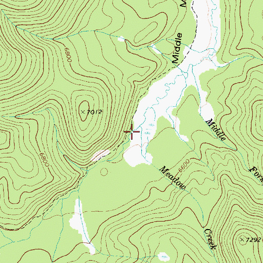 Topographic Map of Meadow Creek, ID