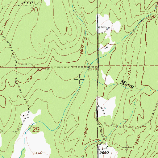 Topographic Map of Micro Creek, ID