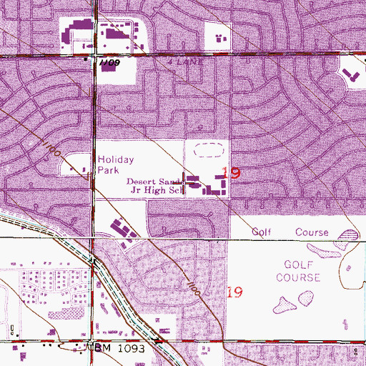 Topographic Map of Desert Sands Middle School, AZ