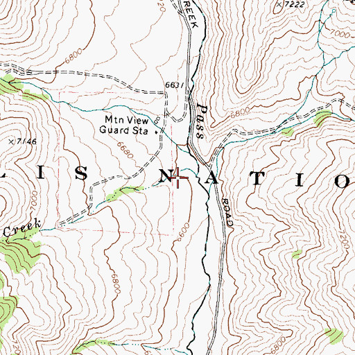 Topographic Map of Mill Creek, ID