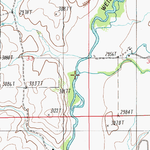 Topographic Map of Mill Creek, ID