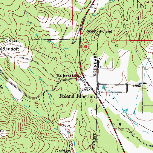 Topographic Map of Poland Junction Substation, AZ