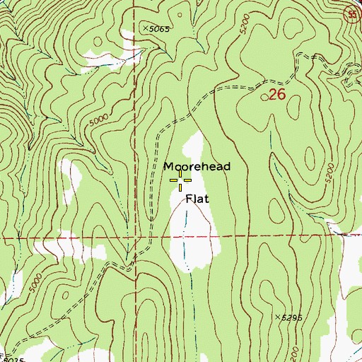 Topographic Map of Moorehead Flat, ID