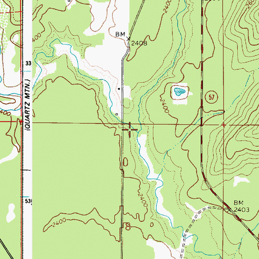 Topographic Map of Moores Creek, ID