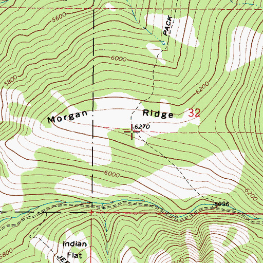 Topographic Map of Morgan Ridge, ID