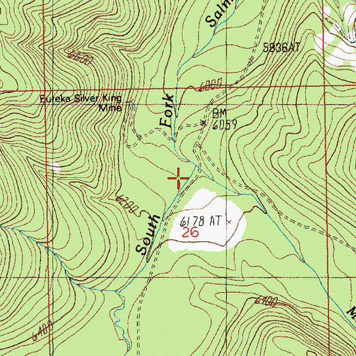 Topographic Map of Mormon Creek, ID