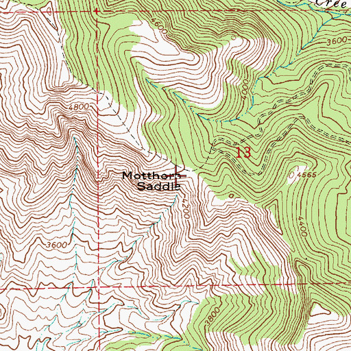 Topographic Map of Motthorn Saddle, ID