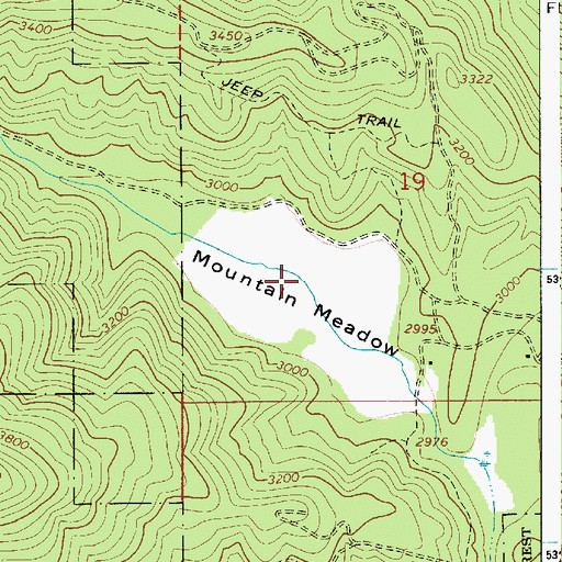 Topographic Map of Mountain Meadow, ID
