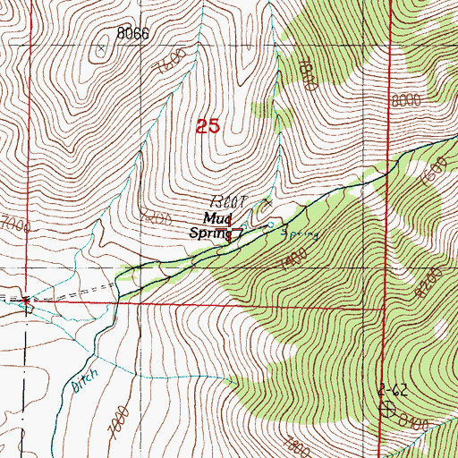 Topographic Map of Mud Spring, ID