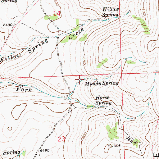 Topographic Map of Muddy Spring, ID