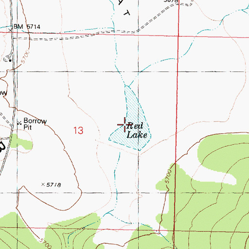 Topographic Map of Red Lake, AZ