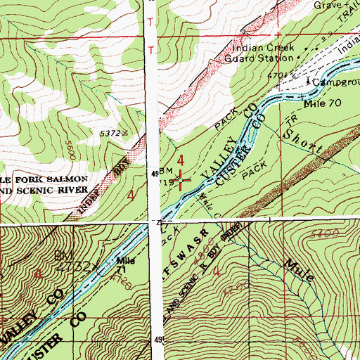 Topographic Map of Mule Creek, ID