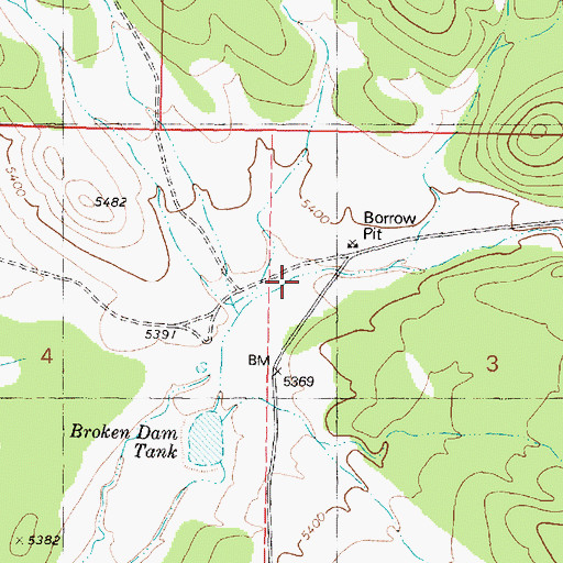 Topographic Map of Red Lake Draw, AZ