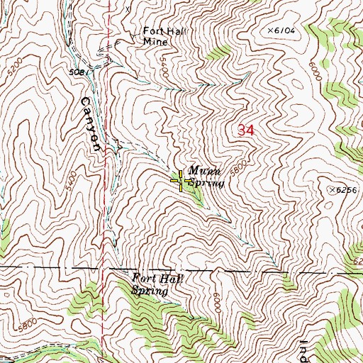 Topographic Map of Munn Spring, ID