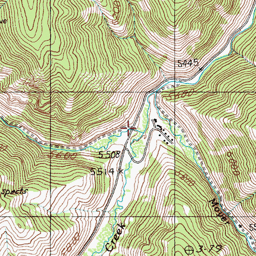 Topographic Map of Musgrove Creek, ID