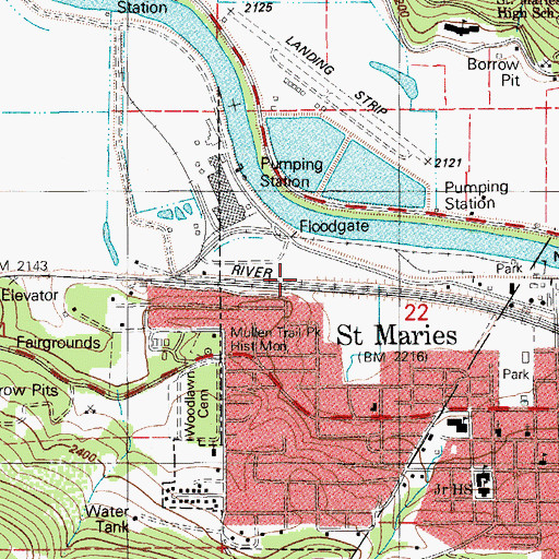 Topographic Map of Mutch Creek, ID