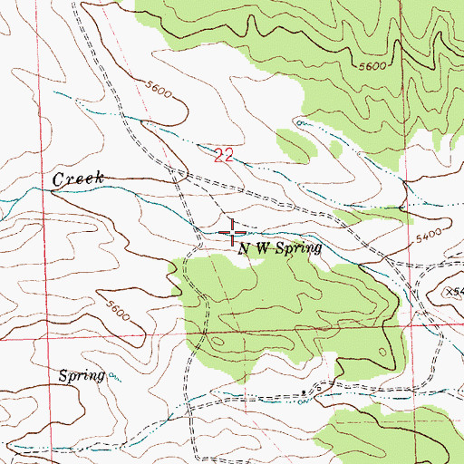 Topographic Map of N W Spring, ID