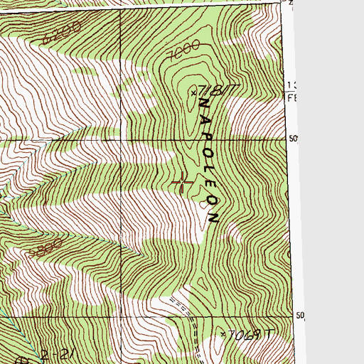 Topographic Map of Napoleon Ridge, ID