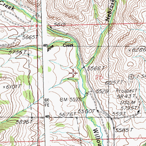 Topographic Map of Nebraska Creek, ID