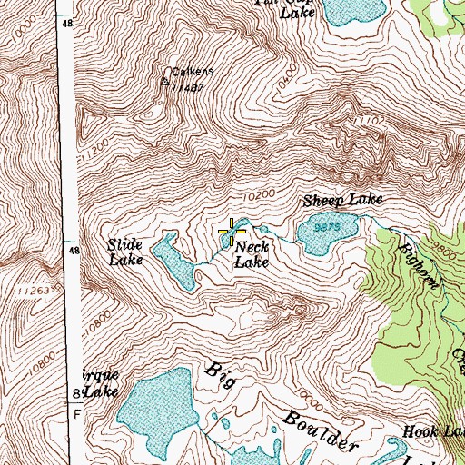 Topographic Map of Neck Lake, ID