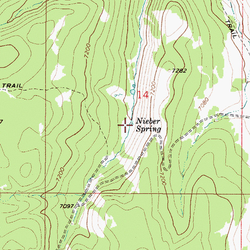 Topographic Map of Nieber Spring, ID