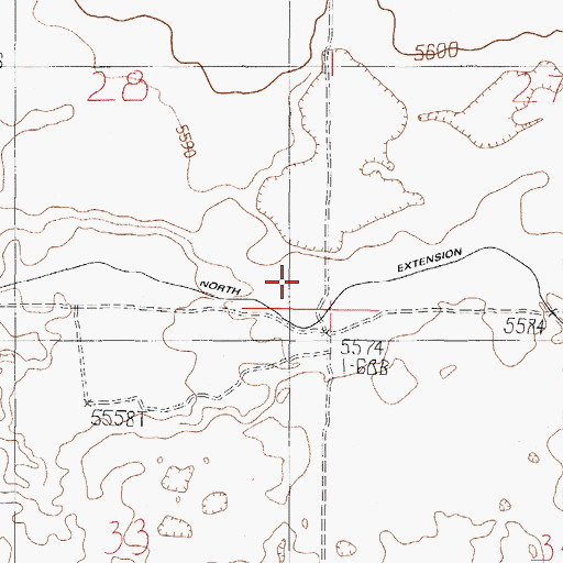 Topographic Map of North Extension Canal, ID