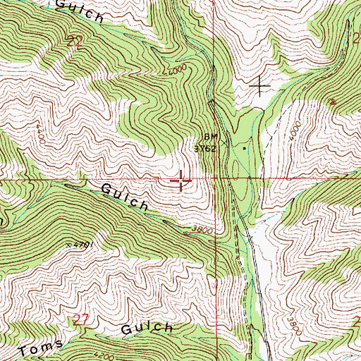 Topographic Map of North Fork Cottonwood Creek, ID