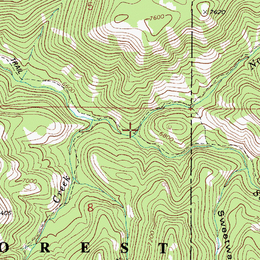 Topographic Map of North Fork Canyon Creek, ID