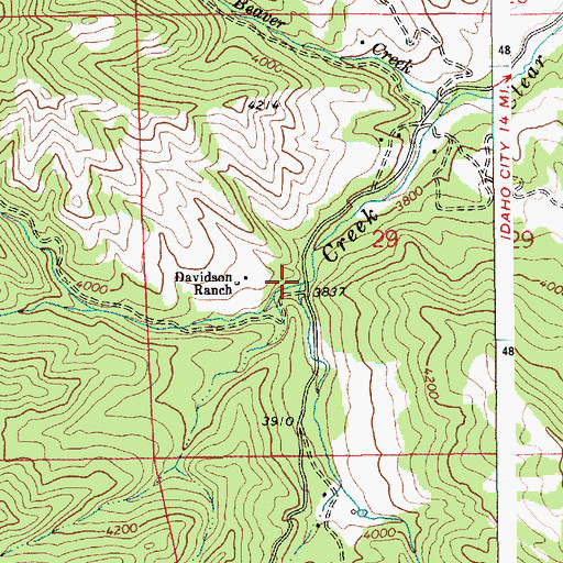 Topographic Map of North Fork Clear Creek, ID