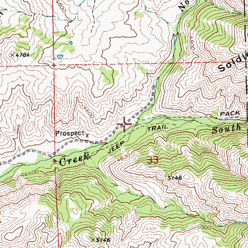 Topographic Map of North Fork Deer Creek, ID