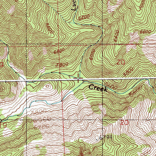 Topographic Map of North Fork Elkhorn Creek, ID