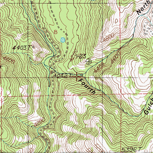 Topographic Map of North Fork Fourth Gulch, ID