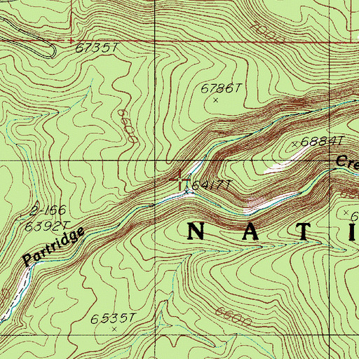 Topographic Map of North Fork Partridge Creek, ID