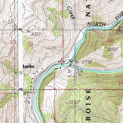 Topographic Map of North Fork Payette River, ID